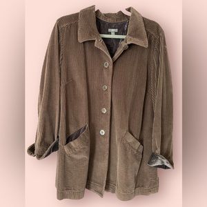 Cute, Cocoa, Corduroy JACKET w/detailed pleating on back, “velvet” on cuffs.